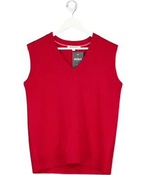 BODEN Marion Merino Oversize V-neck Tank Crimson Red UK S