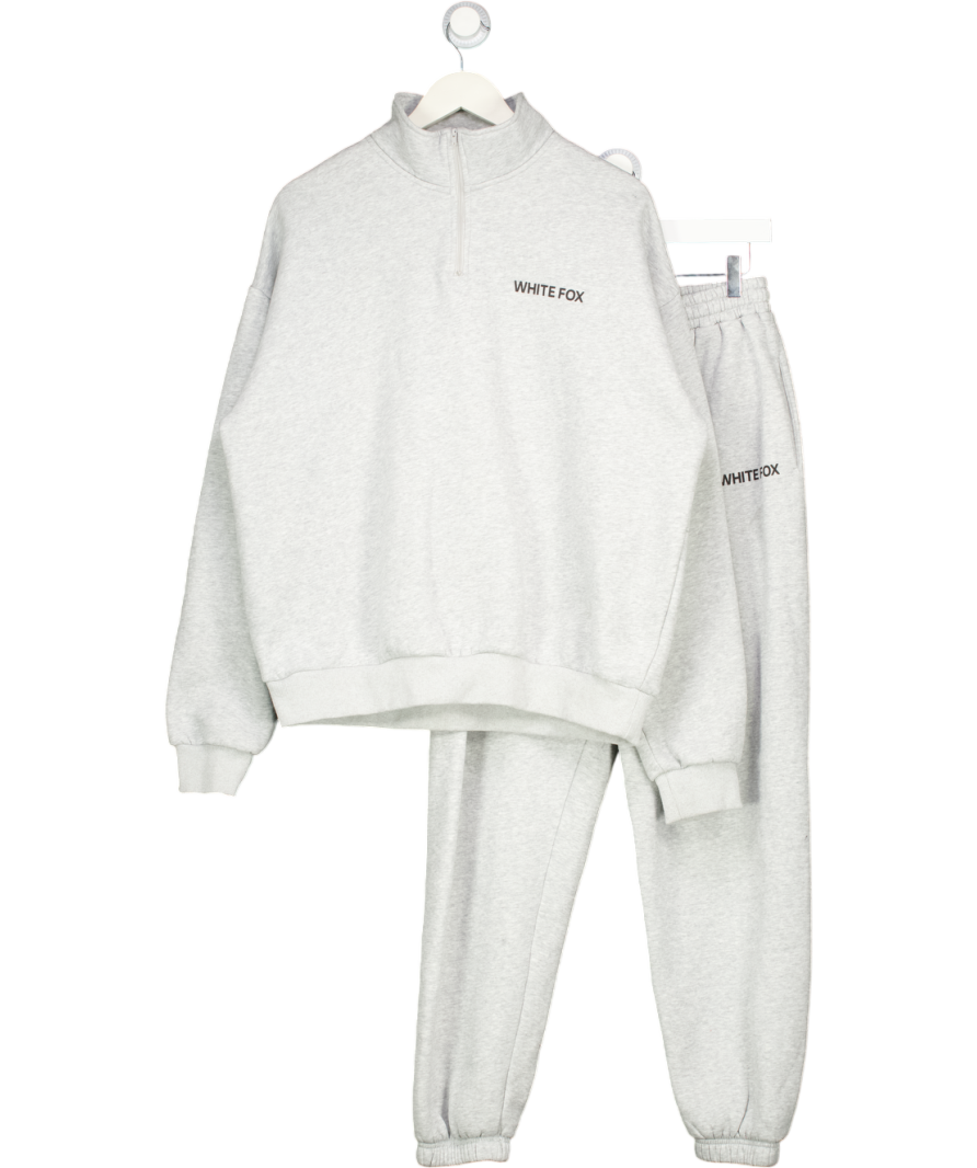 White Fox 2-piece Grey Logo Sweat Shirt And Jogger Set UK M/L