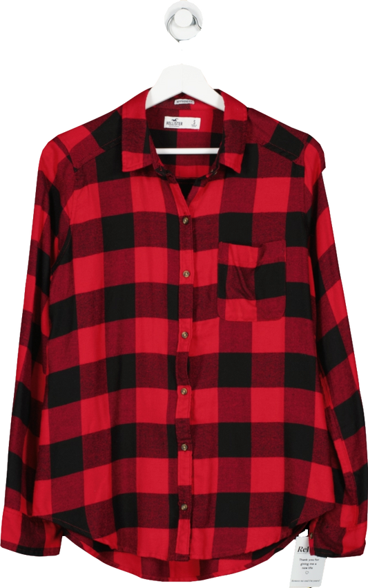 Hollister Red Button-through Flannel Shirt UK S
