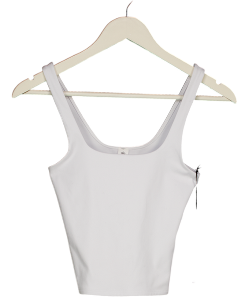 ALO White Softsculpt Precision Tank Top UK S