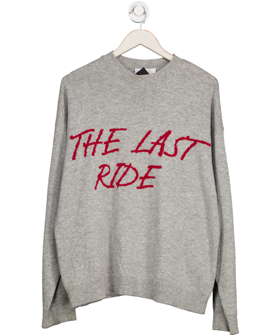 HOSBJERG Patty Wool Blend "the Last Ride" Oversize Sweater Grey UK M