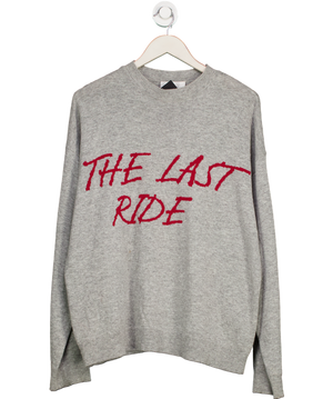 HOSBJERG Patty Wool Blend "the Last Ride" Oversize Sweater Grey UK M