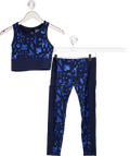 Sweaty Betty Blue Text Print Power Frame Workout Vest And Legging Set UK S
