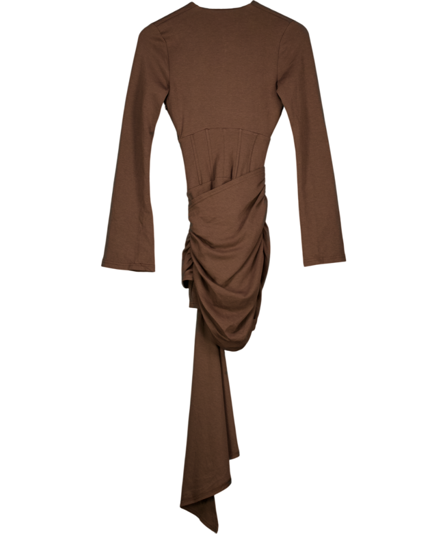 SEMPE The Aria Mini Dress - Brown UK 6