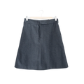 Jigsaw Grey Flannel Pinstripe Wool A-line Mini Skirt UK 10