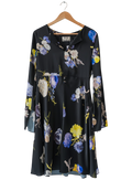 Acne Studios Black Floral Midi Dress UK 10