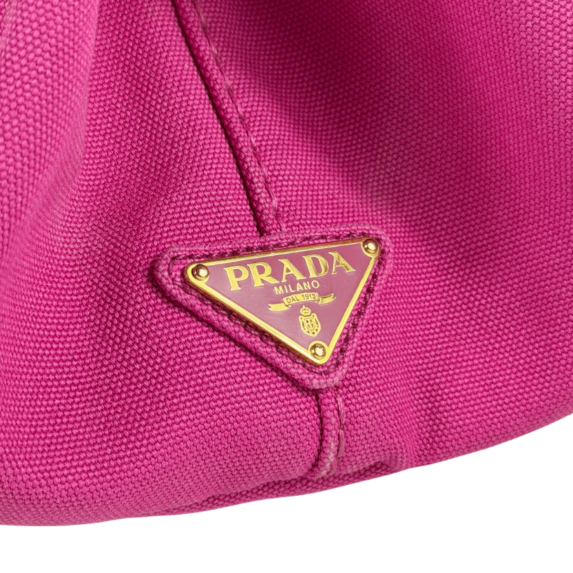 PRADA Pink 2000s Canvas Canapa Tote Bag
