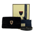 ASPINAL OF LONDON Black Eliza Velvet Embellished Clutch Bag With Strap