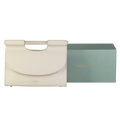 BOBBIES PARIS Cream Grand Ancône Luxury Leather Structured Handle Bag With Shoulder Strap - Foam