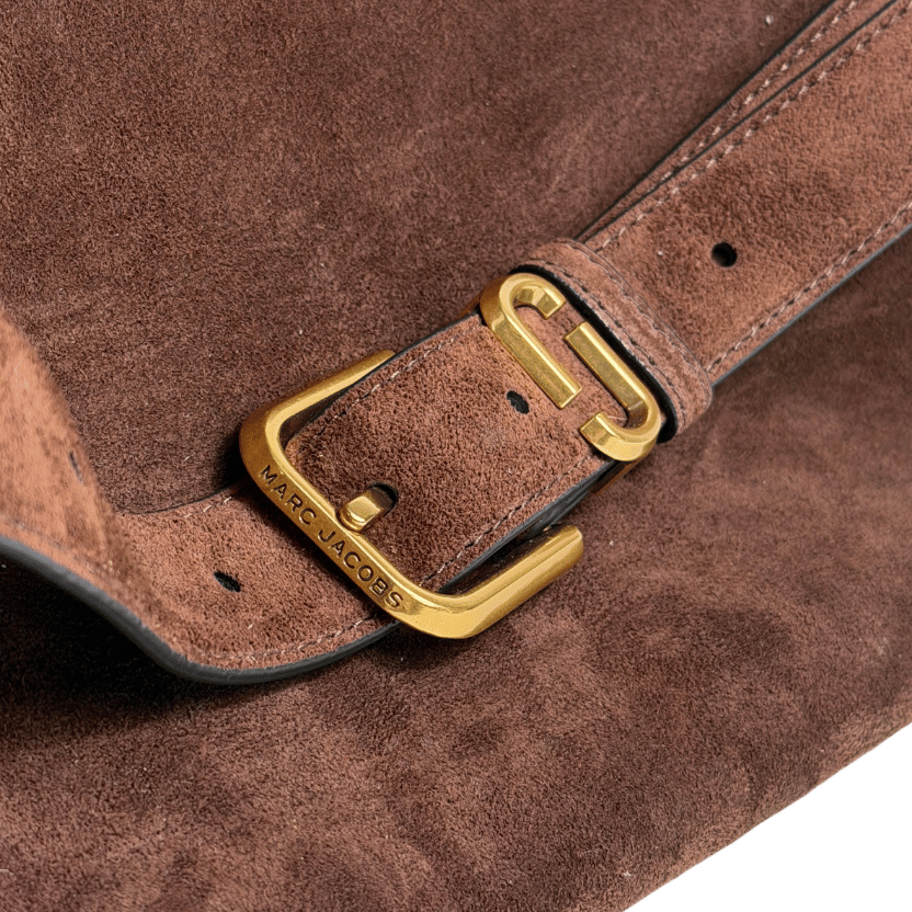 Marc Jacobs Chocolate Brown The Dakota Suede Leather Tote / Shoulder Bag