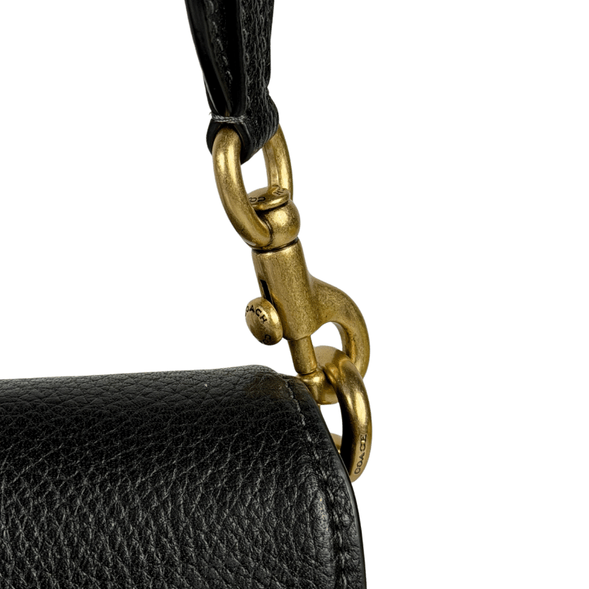 COACH Black Pebbled Leather Tabby Shoulder Bag