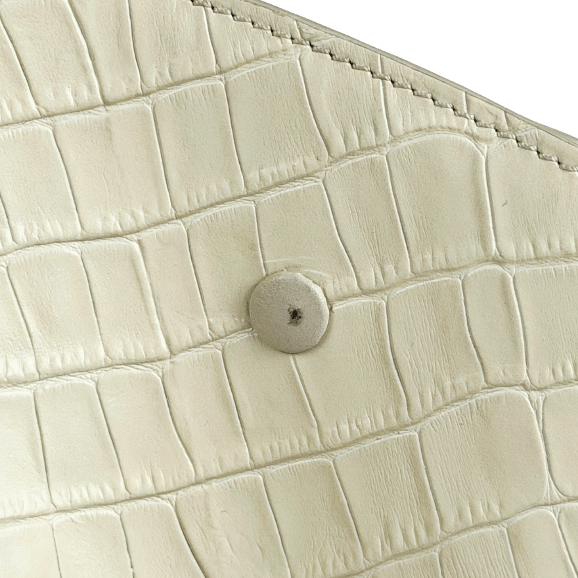 DEMELLIER LONDON Cream New York Croc-effect Leather Tote Bag