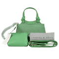 CHARLES & KEITH Green Mini Ida Knitted Tote Bag One Size