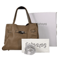 Rabeanco Brown Saoirse Pebbled Leather Soft Structural Shoulder Tote Bag