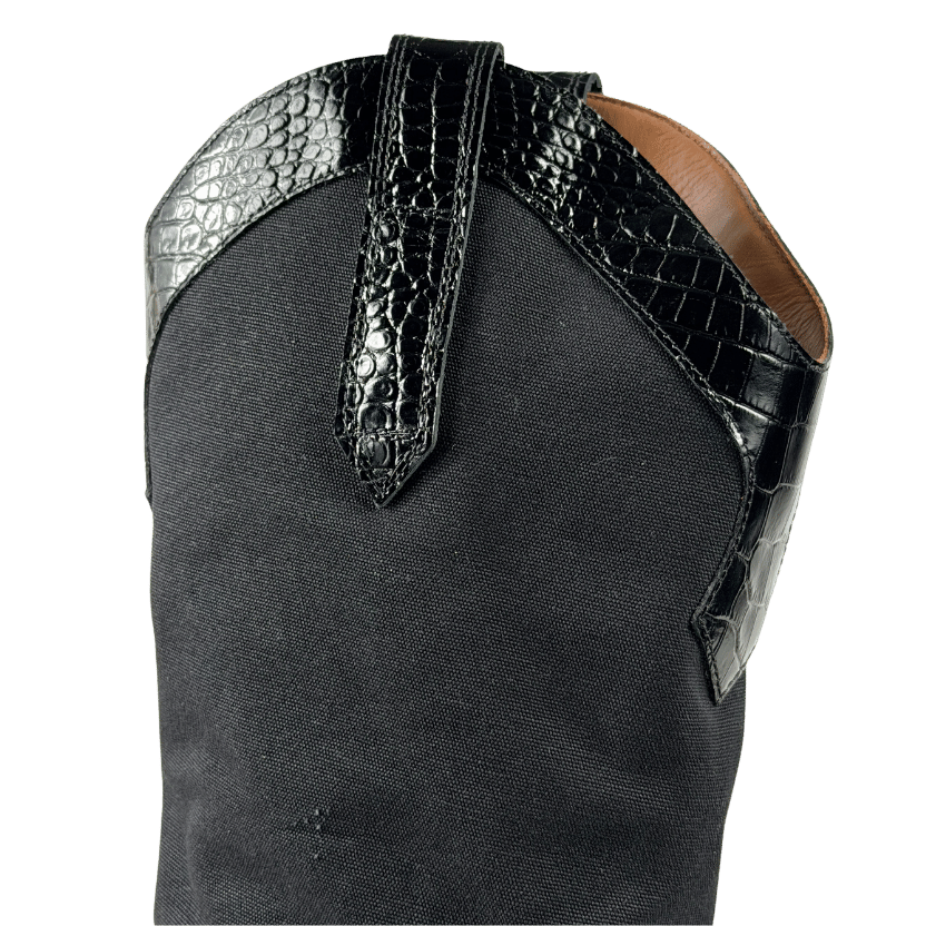 PARIS TEXAS Black 60mm Rosario Croc Embossed Boots UK 8 EU 41