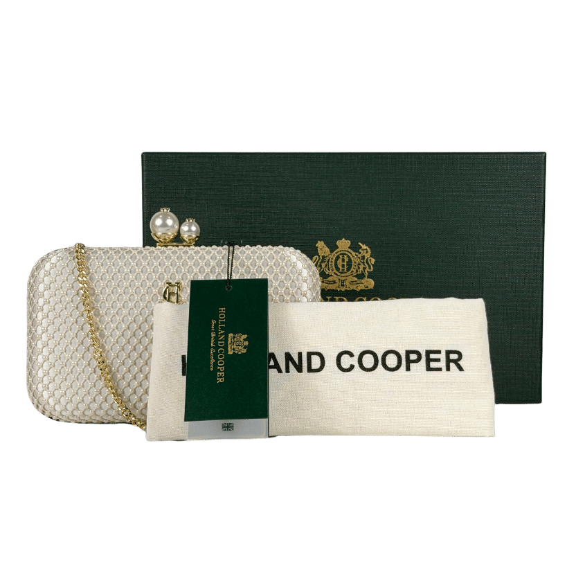 HOLLAND COOPER Cream Vienna Evening Bag Champagne Pearl