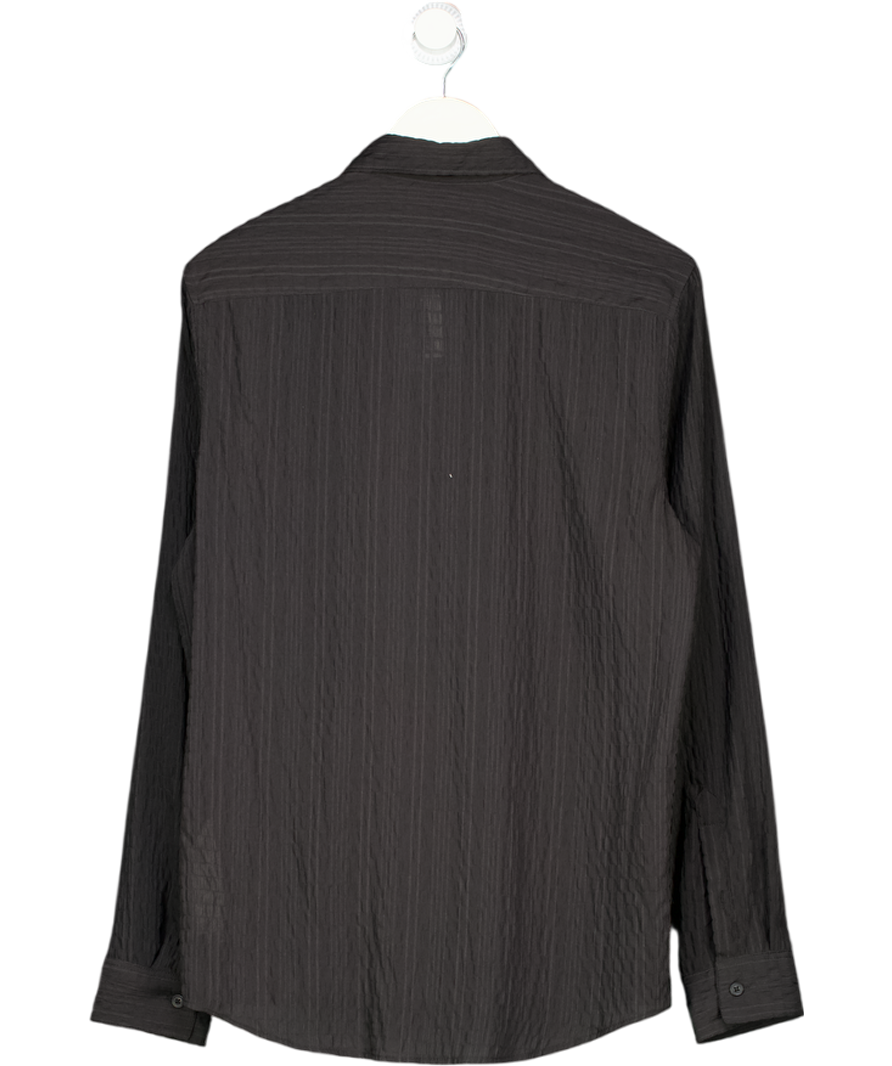 ZARA Black Jacquard Textured Shirt UK M