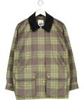 ABERCROMBIE & FITCH Green Plaid Mid-length Waxed Barn Jacket UK M