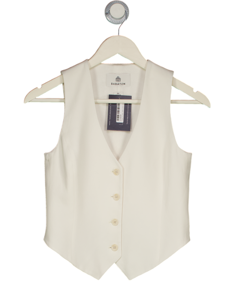 ARITZIA Babaton Ivory White Waistcoat Top Sz00 UK XXS