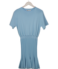 ZARA Blue Knit Pleated Midi Dress UK M