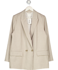 H&M Cream Oversized Double Breasted Blazer UK 16