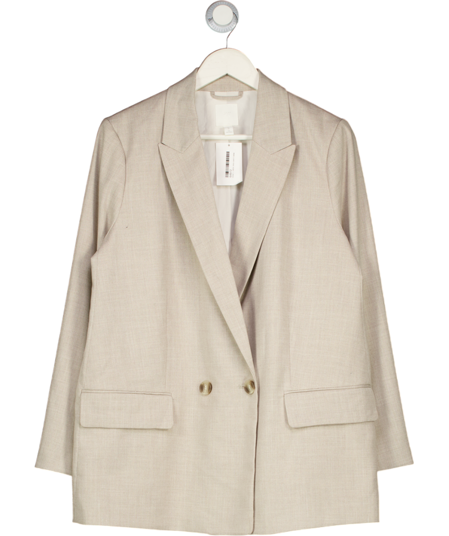 H&M Cream Oversized Double Breasted Blazer UK 16