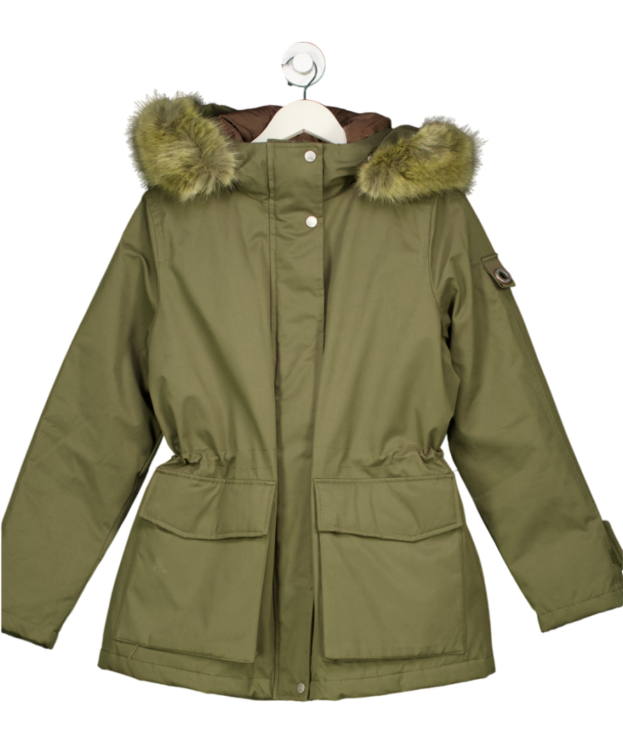 Parka London Green Farringdon Mid-length Faux Fur Parka UK L