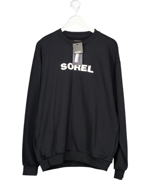 SOREL Black Embroidered Logo Crewneck Sweatshirt UK M