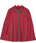 TRINA TURK Red Tartain Plaid Cape UK M/L