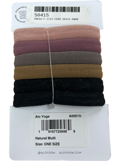 Alo Yoga Multicoloured Hair Ties Pack Smooth Soft Snag-Free One Size