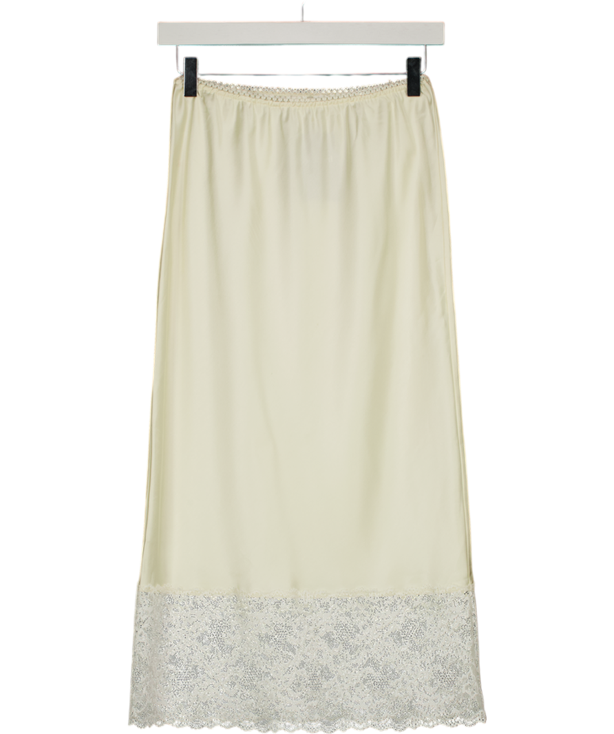 COOSH Cream Lace Trim Satin Slip Skirt UK XS/S
