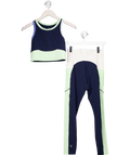 Sweaty Betty Blue Power 7/8 Legging And Top Workout Set UK S