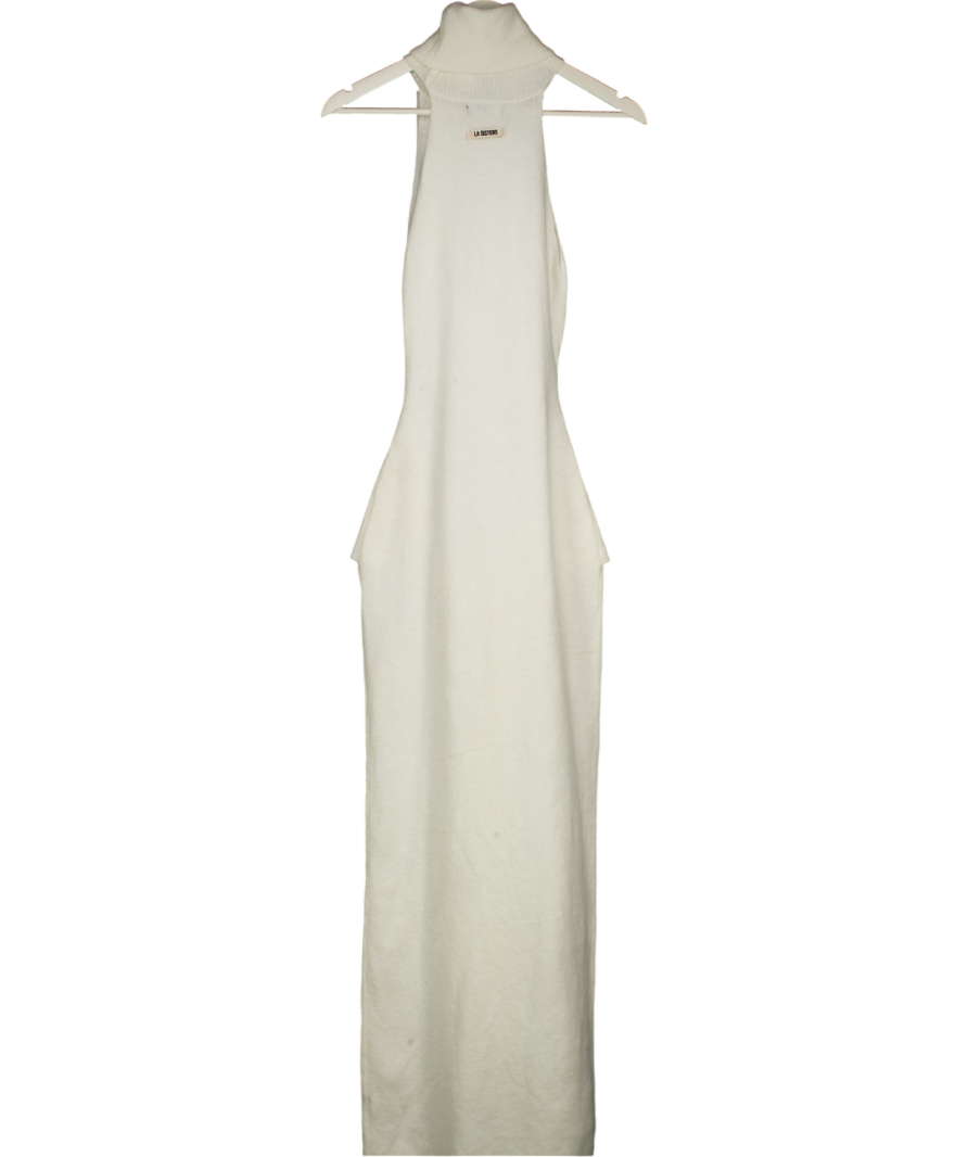 LA SISTERS White Knitted Maxi Scarf Dress Off-white UK XS/S