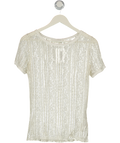 REISS White Sheer Lace T-shirt UK M