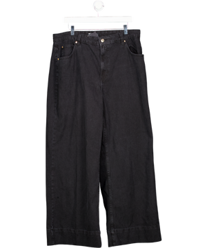 ASOS Black High Rise Wide Leg Jean UK 18
