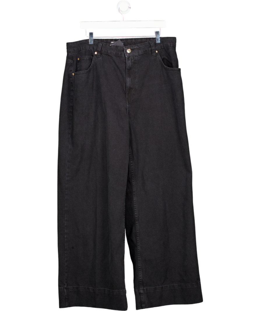 ASOS Black High Rise Wide Leg Jean UK 18