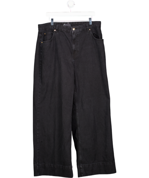 ASOS Black High Rise Wide Leg Jean UK 18
