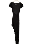 SUPERDOWN Black Spot Mesh Asymmetric Maxi Dress UK S