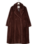 ESSENTIEL ANTWERP Dark Brown Oversize Faux Fur Coat UK XS
