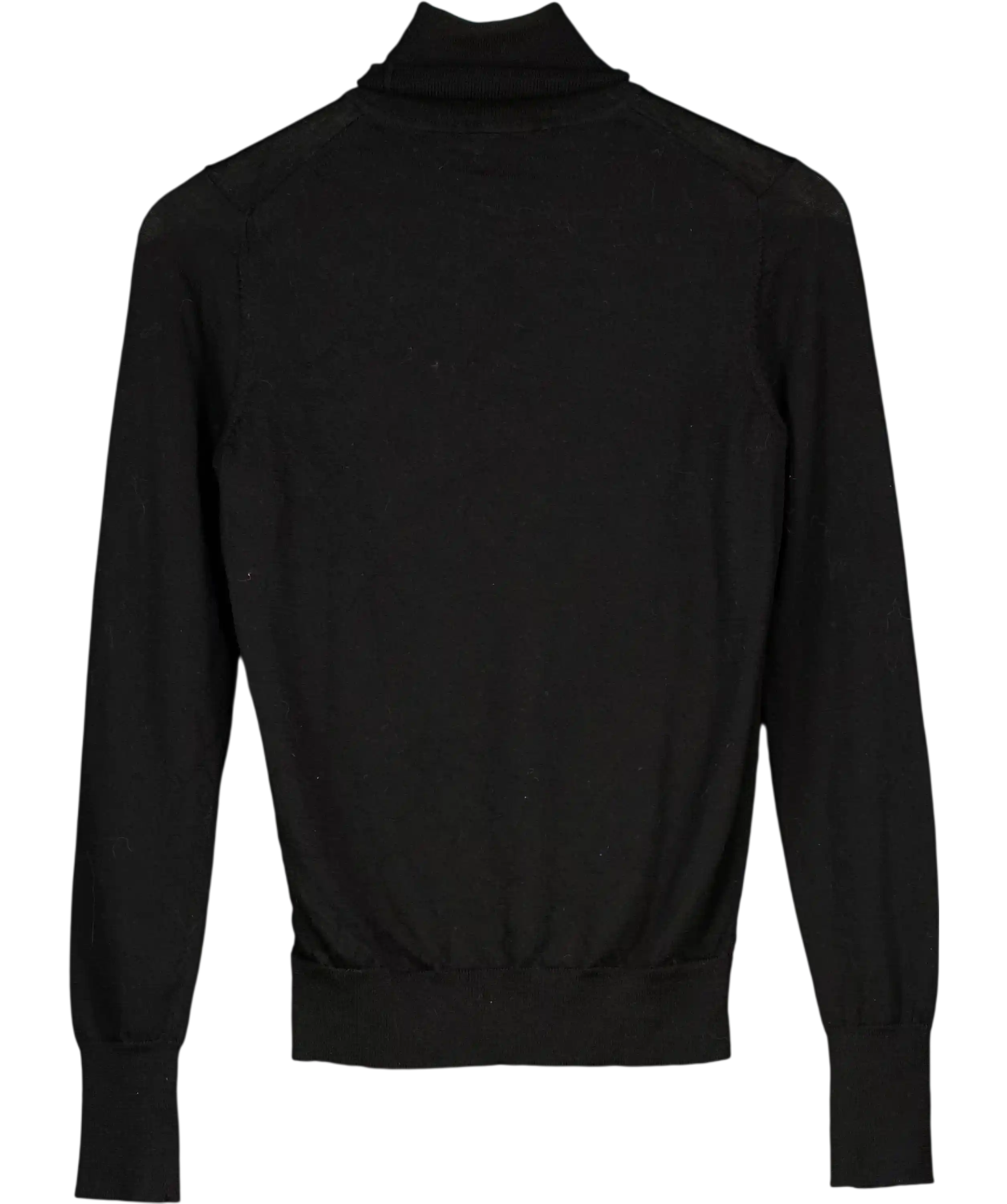 Uniqlo Black Extra Warm Cashmere Blend Turtleneck T-shirt UK 10