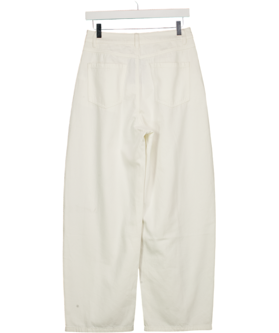 COMMENSE White Mid Waist Wide Leg Denim Jeans UK S