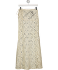 GOING SOMEWHERE Cheri Crochet Skirt In Vanilla Cream UK 8