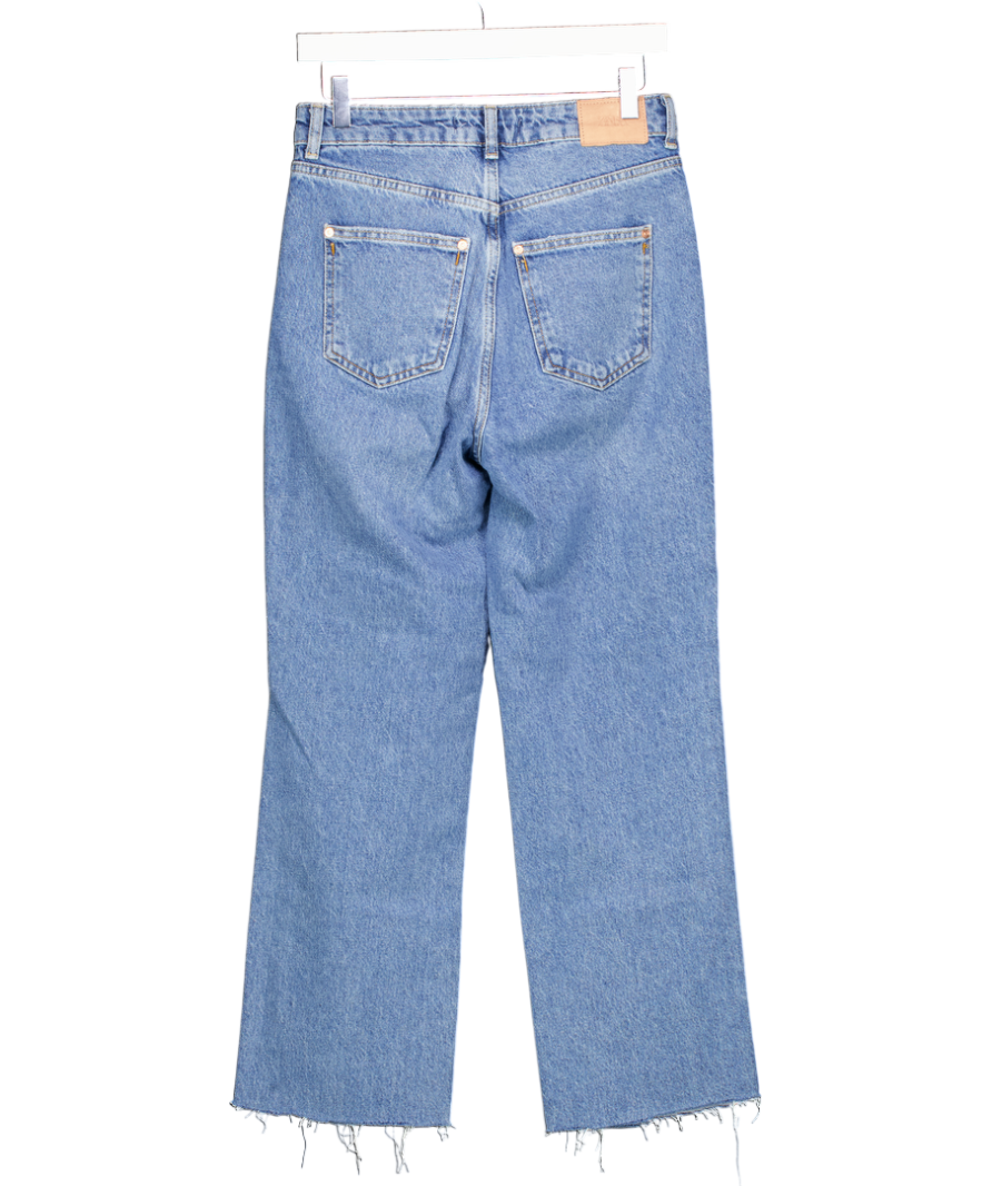 ZARA Mid Blue High Waisted Straight Leg Jeans UK 6