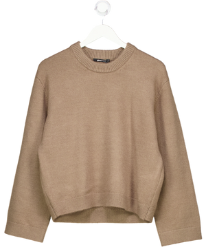 GINA TRICOT Brown Crew Neck Boxy Jumper UK S