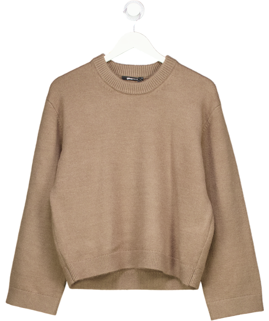GINA TRICOT Brown Crew Neck Boxy Jumper UK S