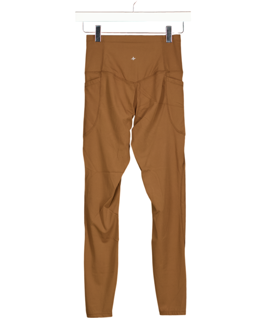 HALARA Brown High Waisted Tummy Control Pocket Shaping Training 7/8 Leggings UK XS