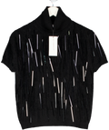 M&S Black X 16 Arlington  Pure Cashmere Embellished Roll Neck Top UK M
