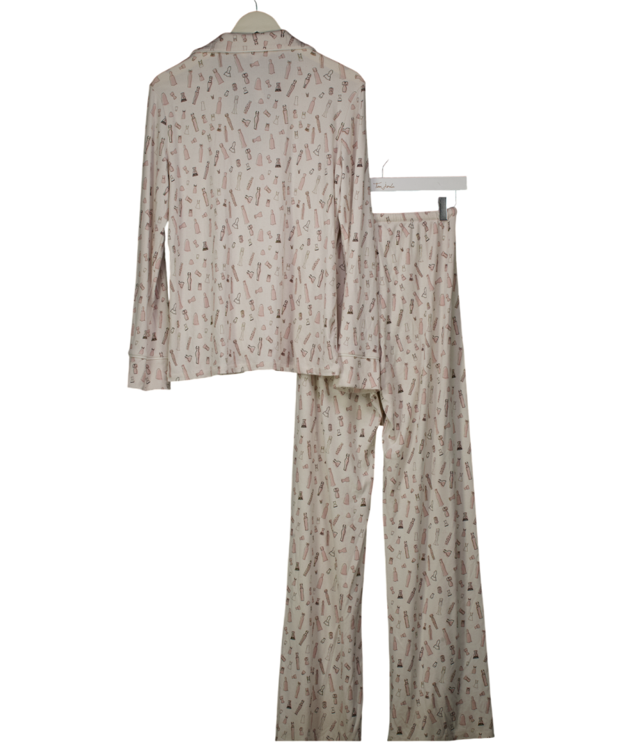 Odd Muse Cream Button Up Pyjama Set UK M