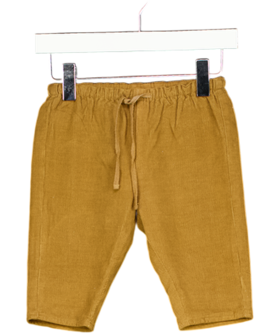 Caramel baby & child Brown Mustard Corduroy Drawstring Trouser 0-3 Months