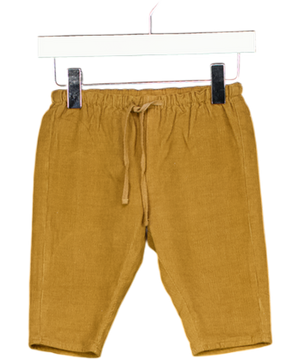 Caramel baby & child Brown Mustard Corduroy Drawstring Trouser 0-3 Months